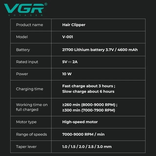 ماشین اصلاح وی جی آر VGR V-001 رنگ رندوم