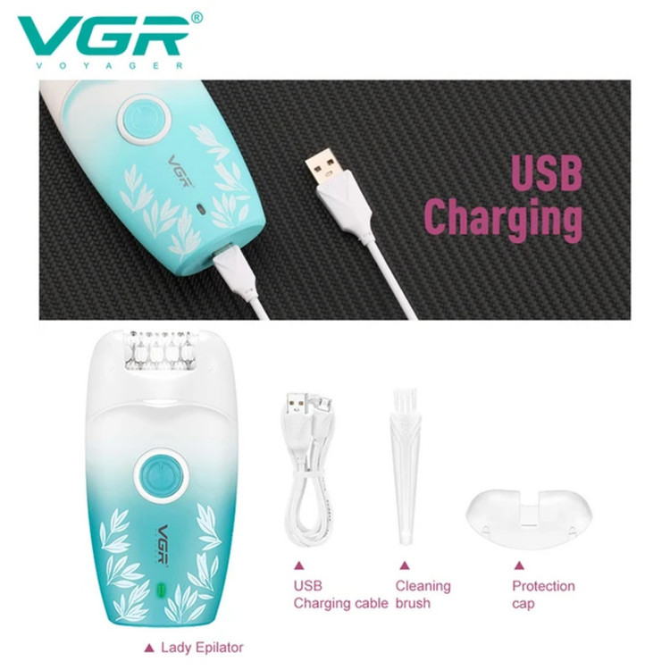 اپیلاتور بدن وی جی ار مدل V-738 رنگ رندوم