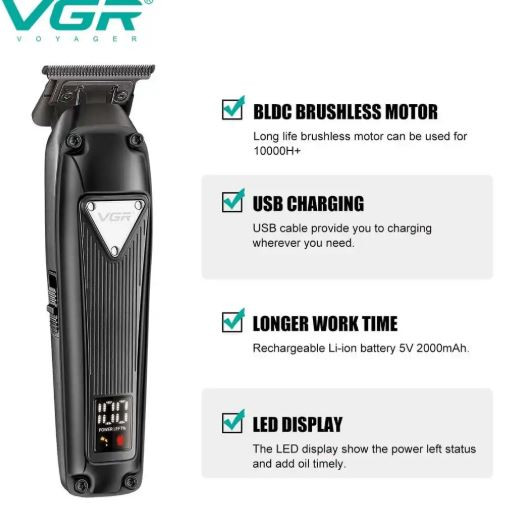 ماشین اصلاح موی سر و صورت وی جی ار مدل V-913 رنگ رندوم