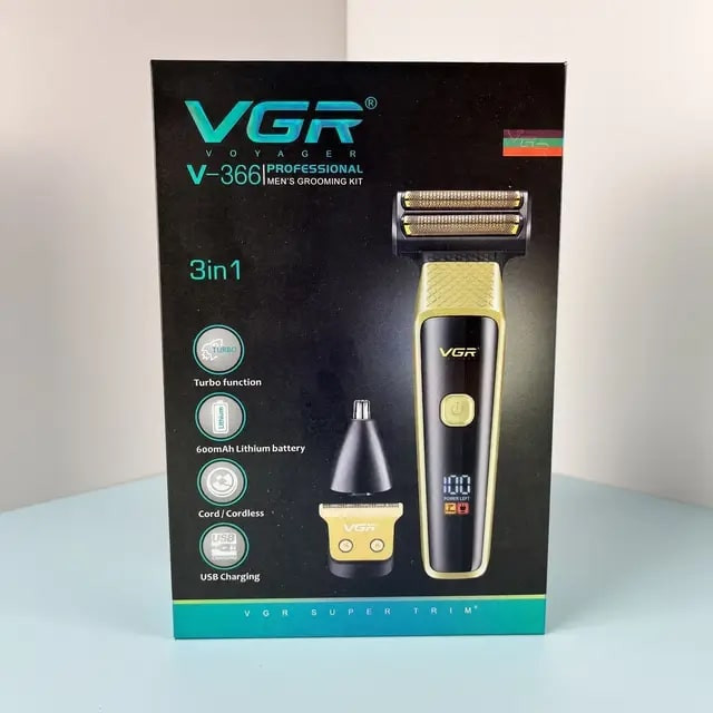 ماشین اصلاح وی جی آر مدل VGR V-366 با تکنولوژی برش مستقیم و ضد آب (رنگ بصورت رندوم)