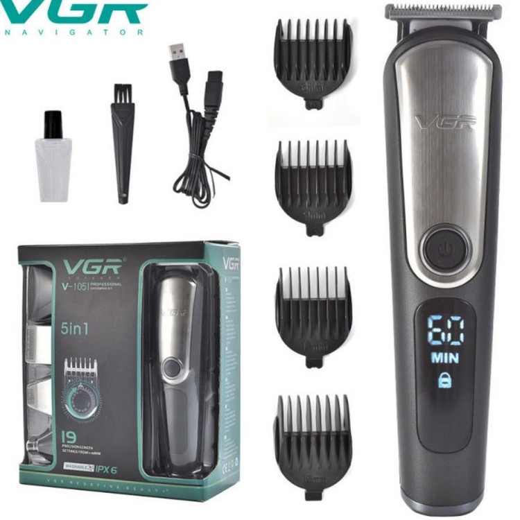 ماشین اصلاح وی جی آر مدل V-105 با تکنولوژی برش مستقیم و ضد آب